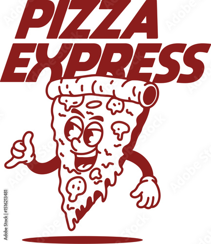 mascot pizza logo illustration vector