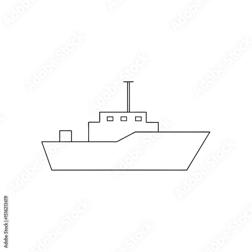 Specialized Research Vessel Ship Illustration for Scientific Exploration