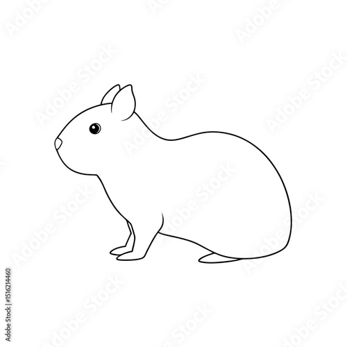 Small Rock Cavy Illustration for South American Wildlife Studies