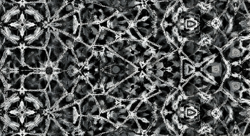 Abstract Monochrome Kaleidoscope An Original Design Created With Digital Elements