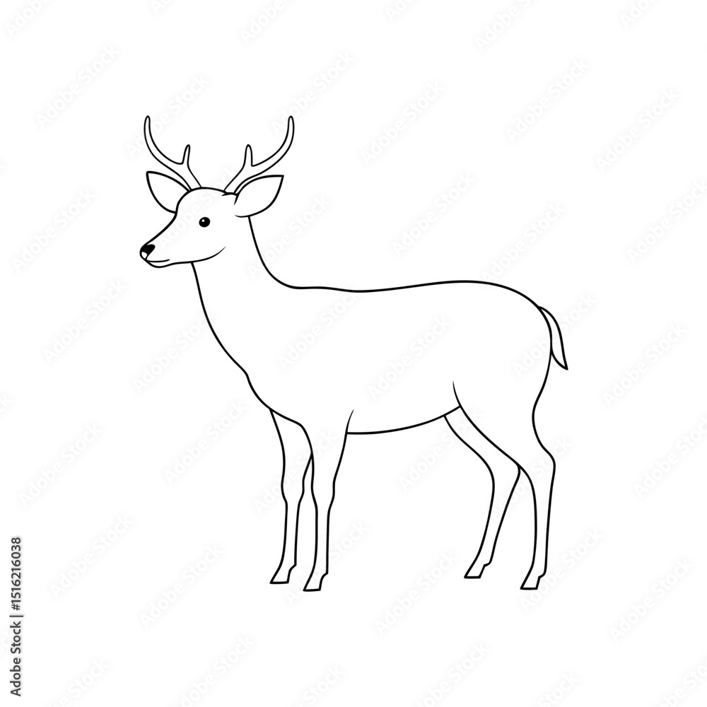 Beautiful Rusa Deer Javan Illustration for Wildlife and Nature Art Beautiful Rusa Deer Javan Illustration for Wildlife and Nature Art