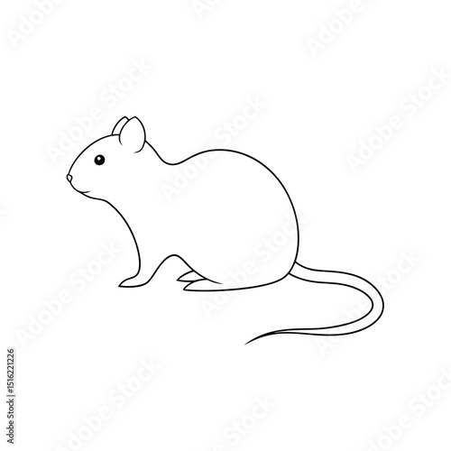 Charming Sicilian Pine Vole Illustration on White for Nature Lovers