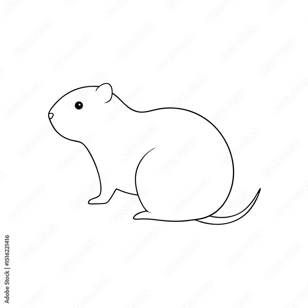 Rare Silvery Mountain Vole Vector Illustration Rare Silvery Mountain Vole Vector Illustration