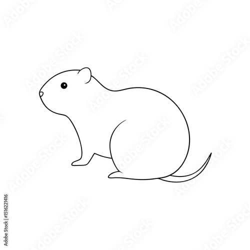 Rare Silvery Mountain Vole Vector Illustration