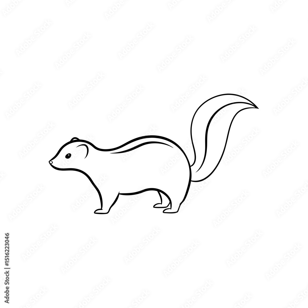 Fototapeta premium Common Skunk Vector Graphic for Wildlife