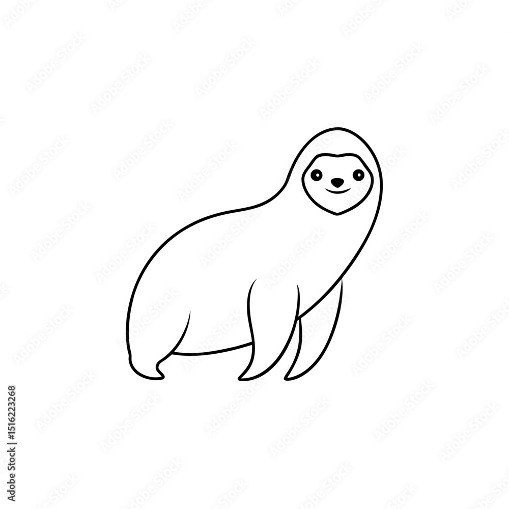 Fototapeta premium Slow Sloth Vector Illustration for Nature