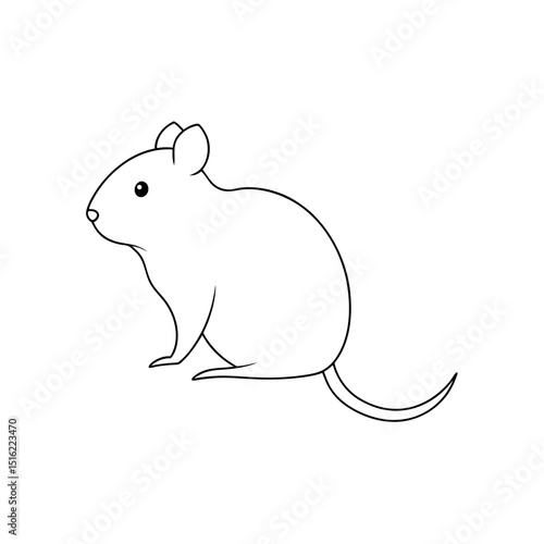Small Smith's Vole Vector Illustration