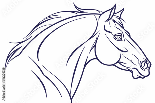 Grace in Outline: Horse Head Vector