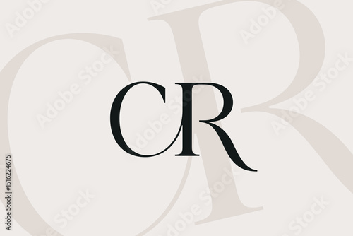CR or RC letter logo icon design. Classic style luxury initials monogram.