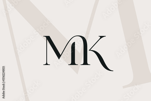 MK or KM letter logo icon design. Classic style luxury initials monogram.