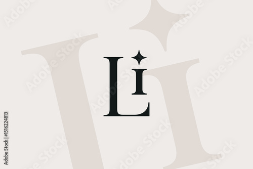 LI or IL letter logo icon design. Classic style luxury initials monogram.