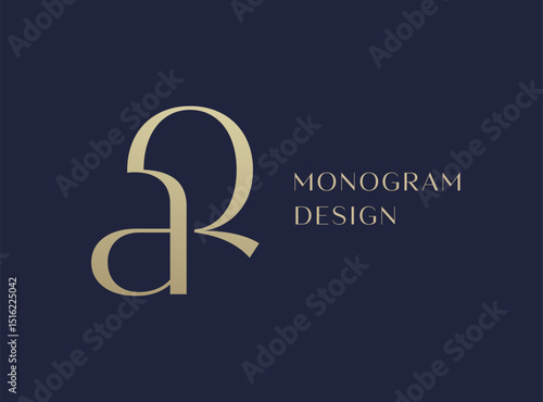 QA or AQ letter logo icon design. Classic style luxury initials monogram.