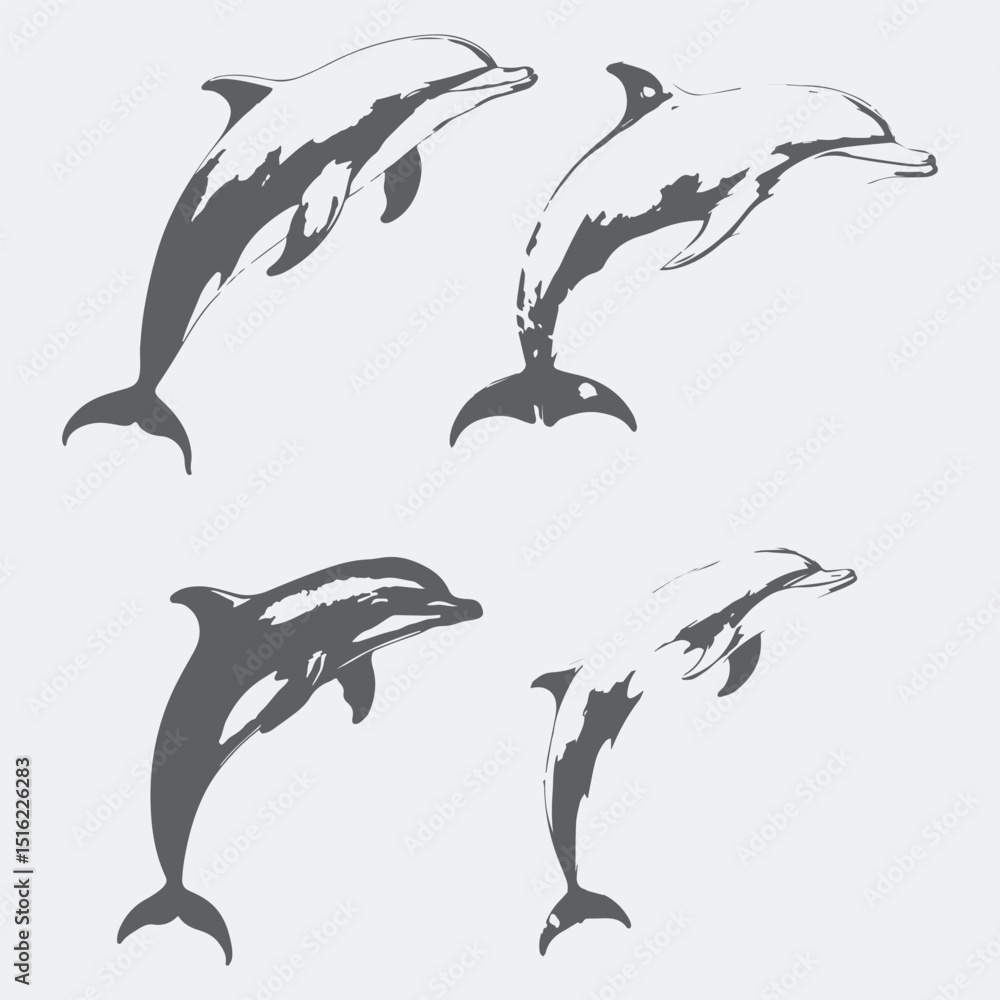 Obraz premium set of dolphin