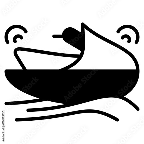 Jetski autonomous icon with mixed style and pixel perfect base. Suitable for website design, logo, app and UI. Based on the size of the icon in general, so it can be reduced.