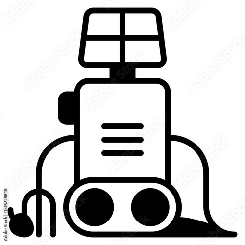 Robotic Beach Cleaner icon with mixed style and pixel perfect base. Suitable for website design, logo, app and UI. Based on the size of the icon in general, so it can be reduced.