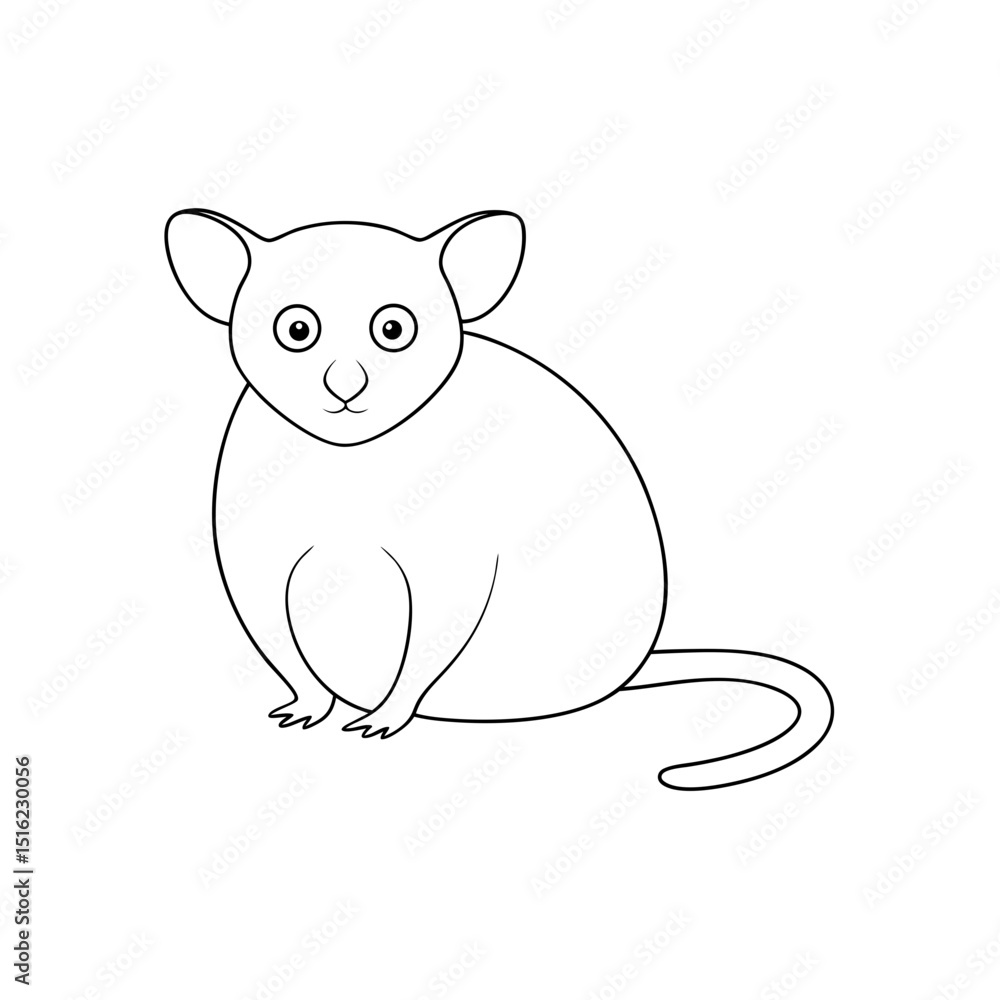 Tarsier Animal on White Background Small Primate Illustration Tarsier Animal on White Background Small Primate Illustration