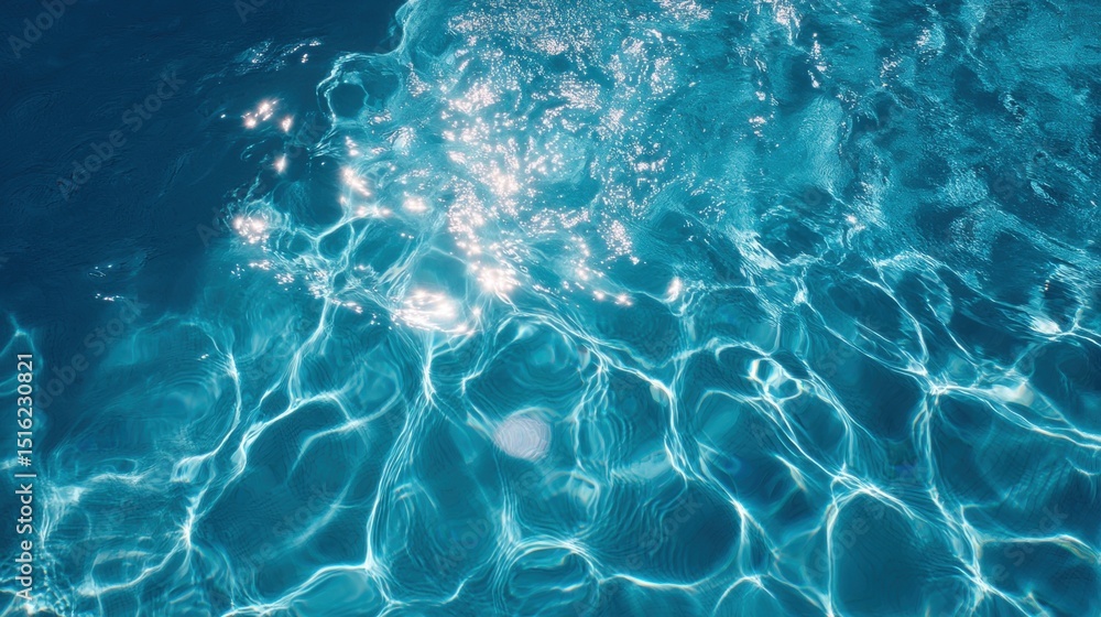 Fototapeta premium Sparkling clear water surface with sunlight 