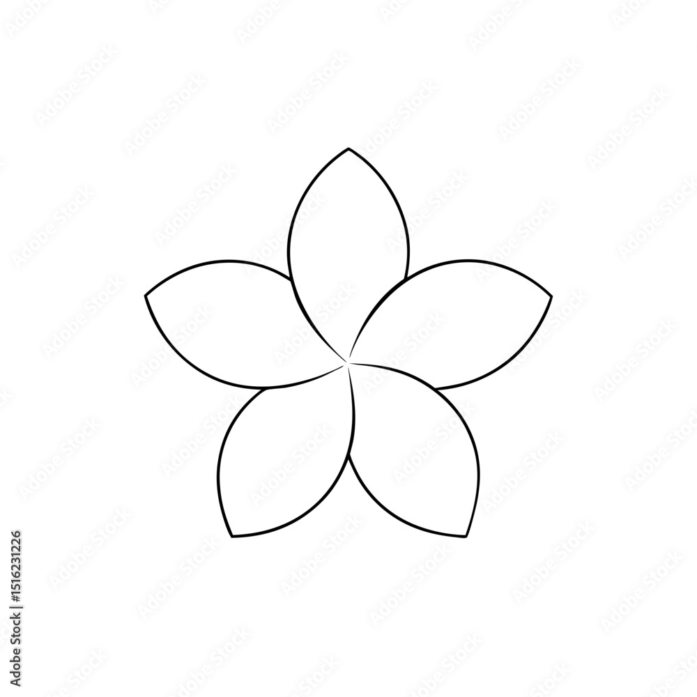 Purple Tibouchina Flower on White Background Floral Illustration Purple Tibouchina Flower on White Background Floral Illustration