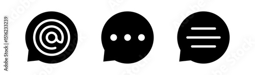 Conjunto de iconos de globos de mensaje. Comunicación digital, conversación en línea, mensajería instantánea. Ilustración vectorial