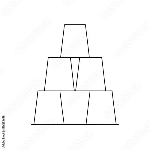Toy Stacking Cups on White Background Baby Development Toy