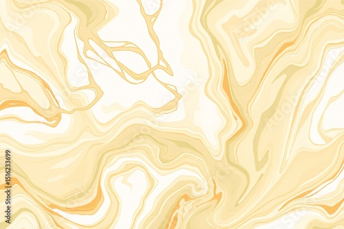 Elegant swirling cream and gold marbled textile design