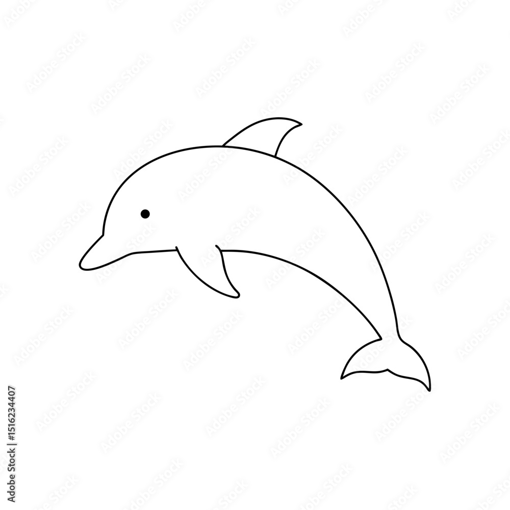 Obraz premium Tucuxi Dolphin on White Background South American Dolphin