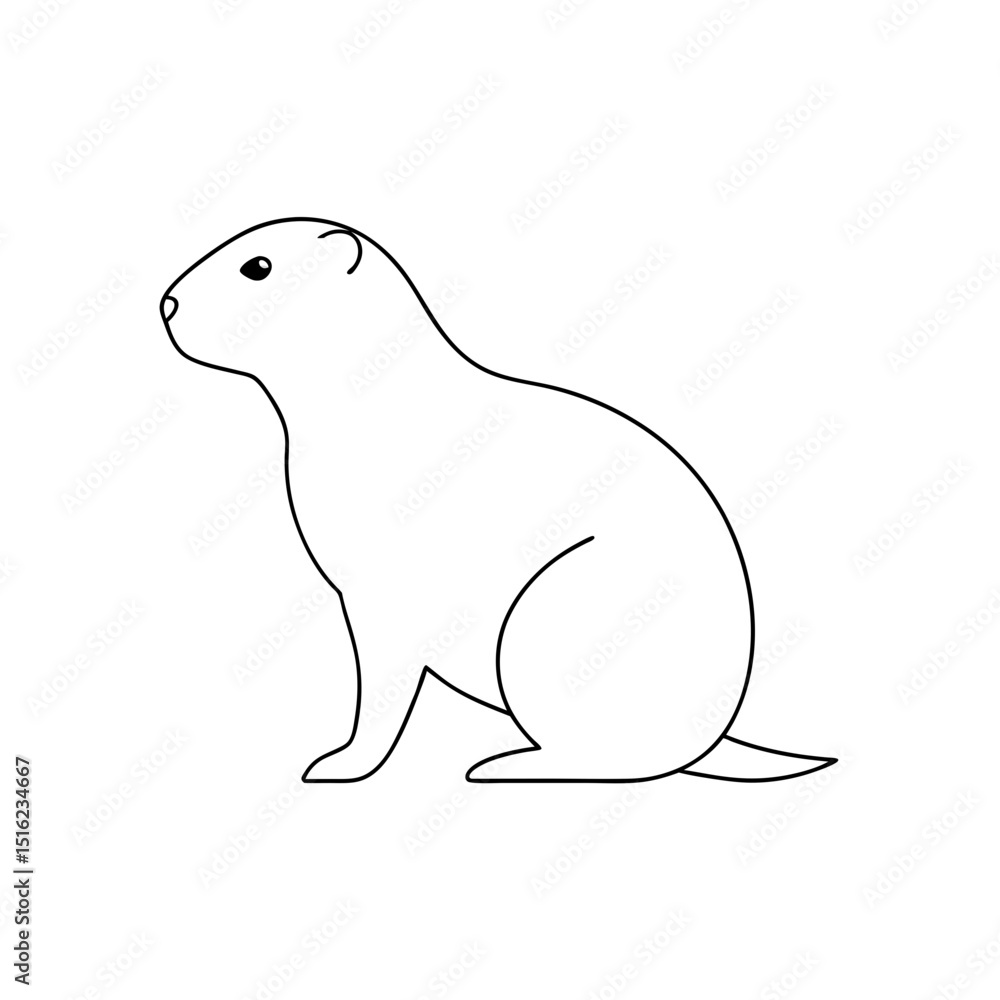 Utah Prairie Dog on White Background: Cute Rodent Illustration Utah Prairie Dog on White Background: Cute Rodent Illustration