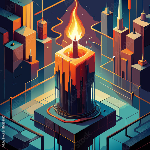Candle Flame in a Futuristic City – Burnout in the Modern Age