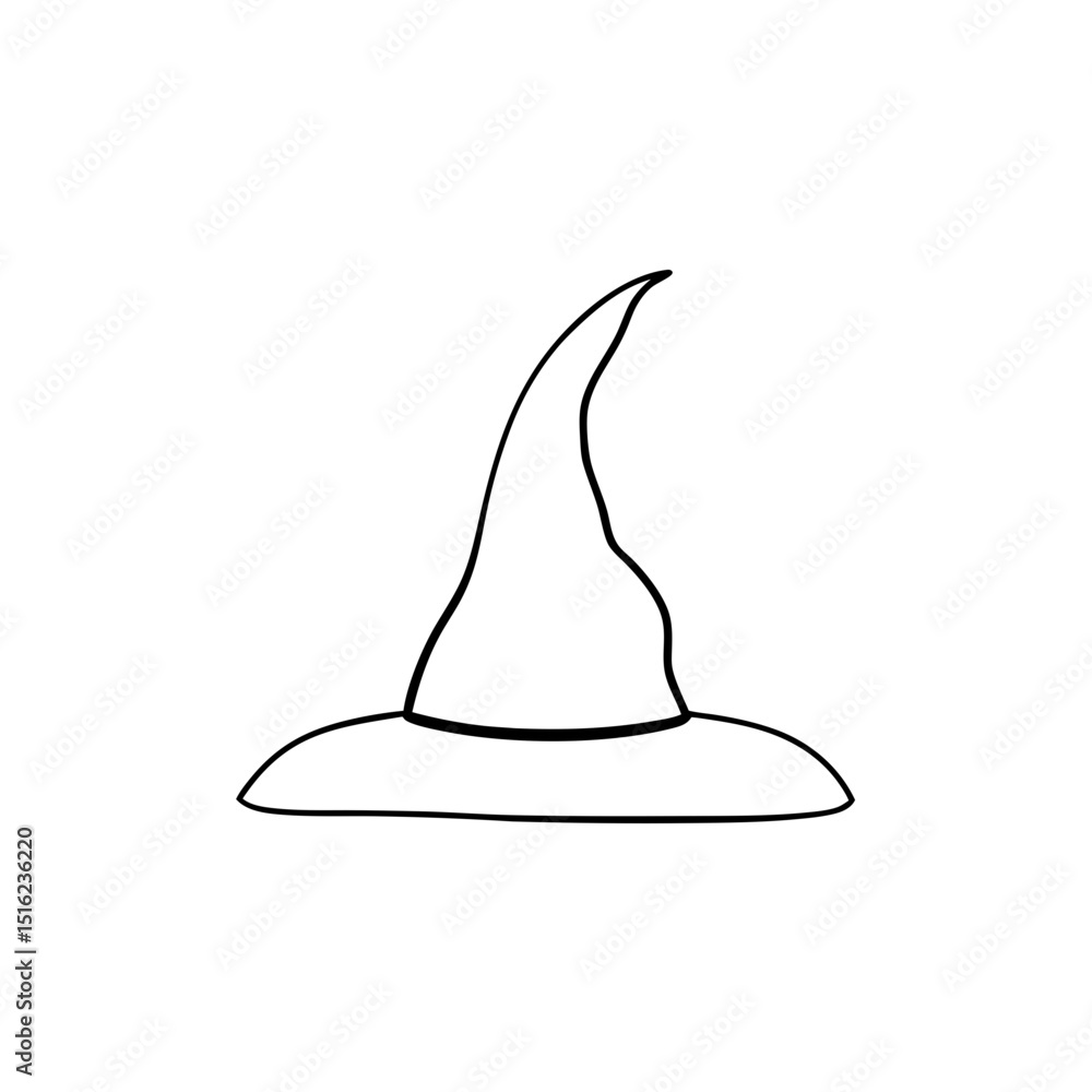 Fototapeta premium Wizard Hat on White Background: Magical Pointed Hat Illustration