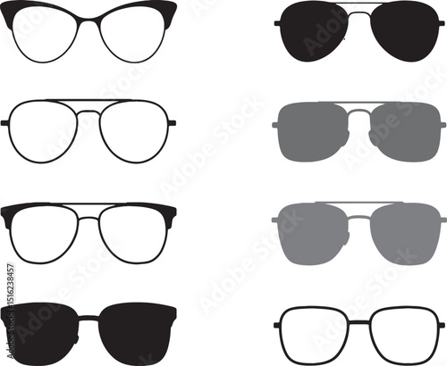 Six stylish eyeglass and sunglasses silhouettes