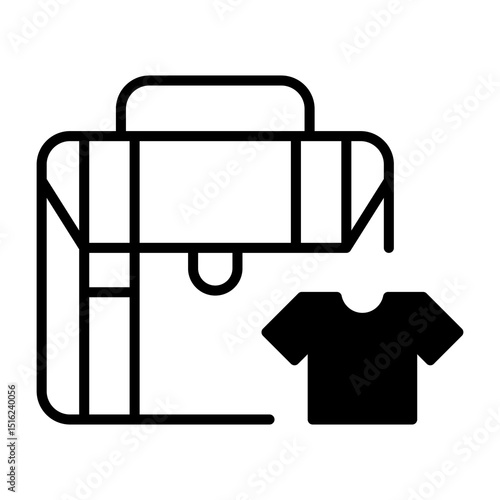 Icono de maleta de equipaje. Viaje, traslado personal, planificación turística y organización de pertenecías. Ilustración vectorial