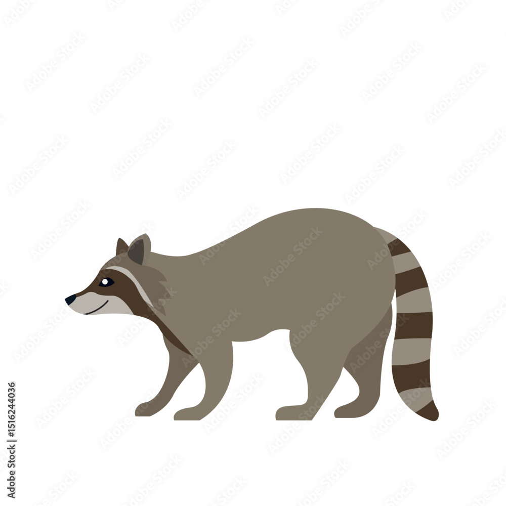 Obraz premium raccoon animal cute vector illustration emoji icon symbol sign 