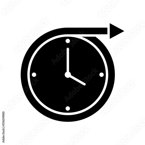 Long term planning concept in black. Vector icon isolated on white background.