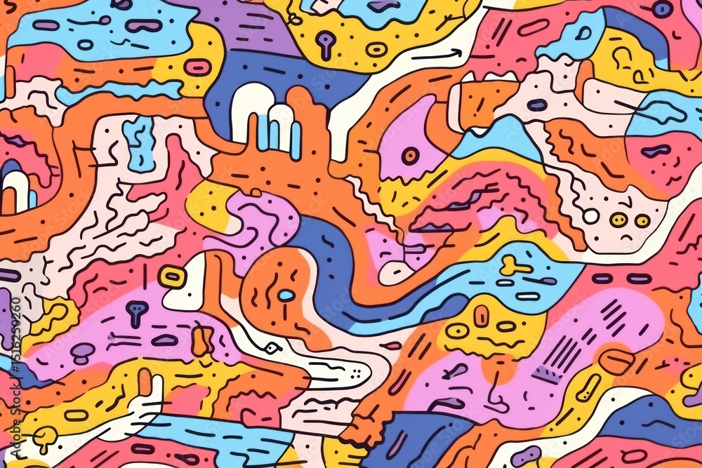 Vibrant doodle pattern abstract drawing sketch. Vibrant doodle pattern abstract drawing sketch.