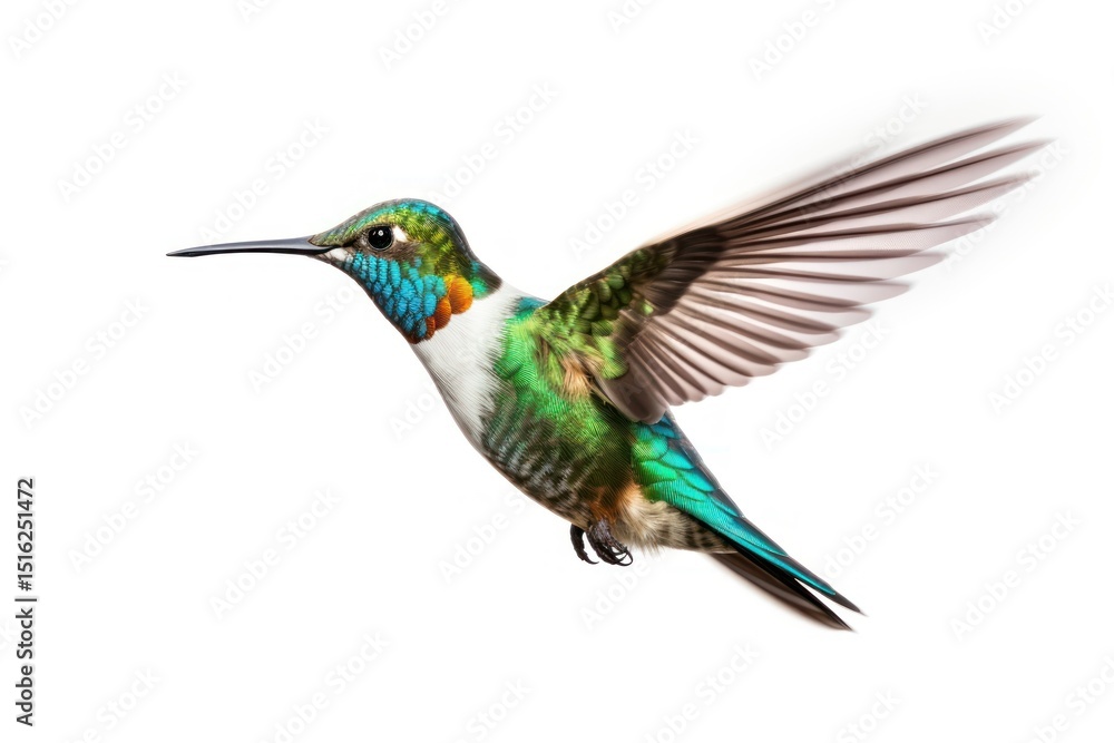 Fototapeta premium Hummingbird animal white background wildlife.