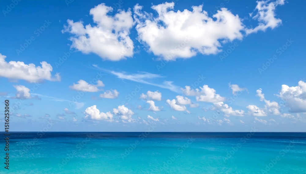 Fototapeta premium Blue Ocean Sky Cloudscape.