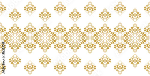 Seamless golden Hmong pattern