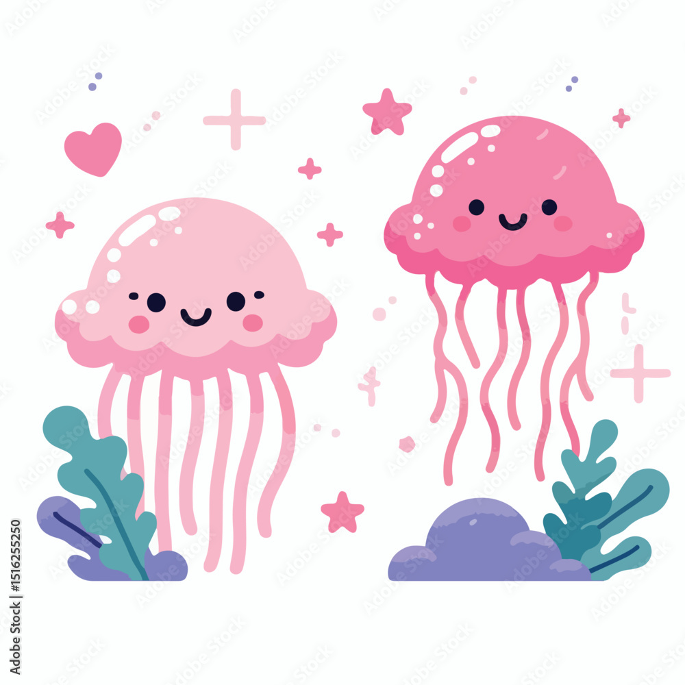 cute jellyfish vector image cute jellyfish vector image