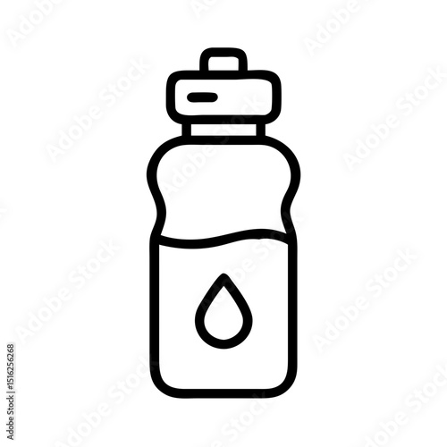 Water bottle icon, simple line art design, for websites and apps