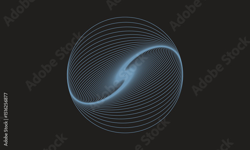 abstract line art circle, spiral line pattern, optical illusion vector, generative art circle, parametric curve art