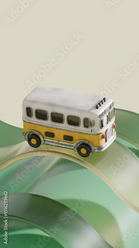 Seamless 3D Loop of Stylized Cartoon Cars Driving on Abstract Roads