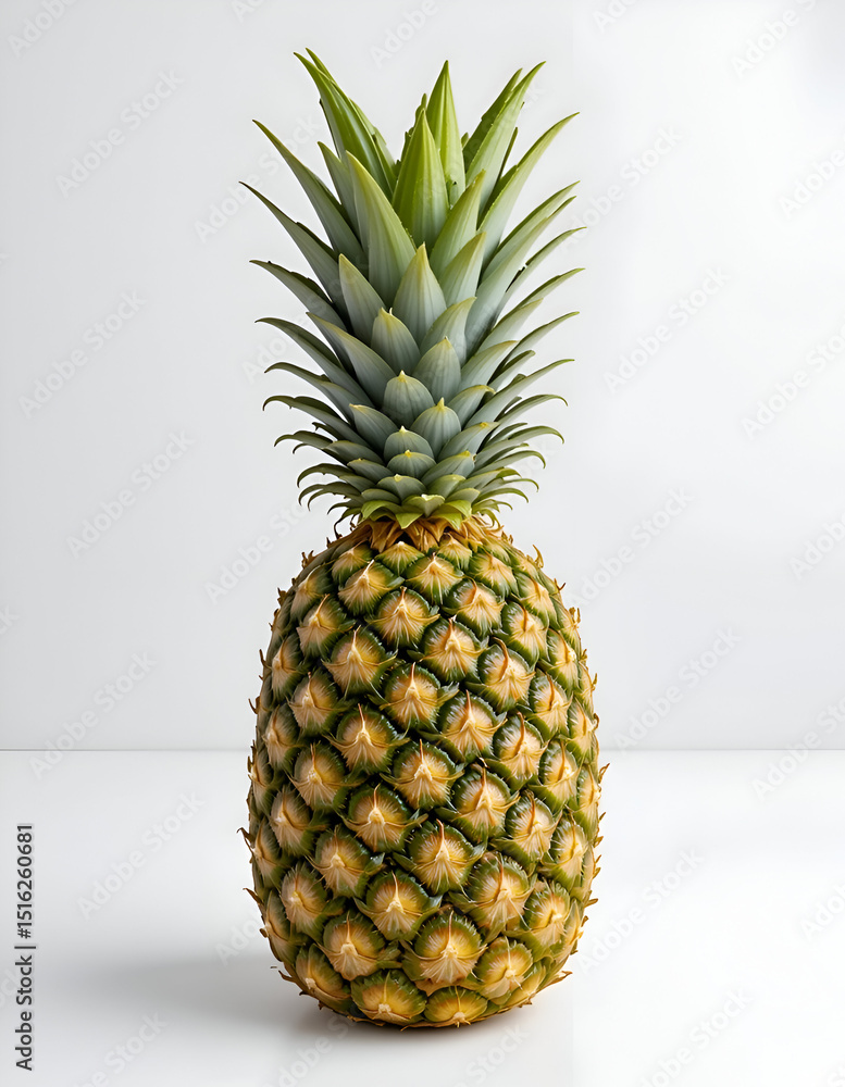 Fototapeta premium Tropical pineapple with shine white