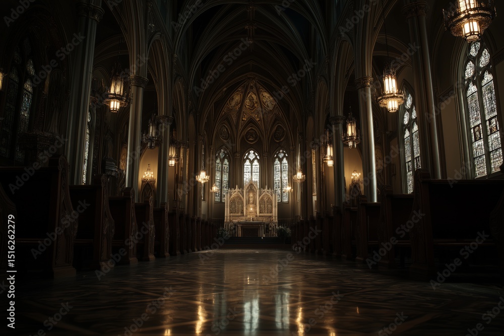 Sacred Light Fills Catholic Church Sanctuary Sacred Light Fills Catholic Church Sanctuary