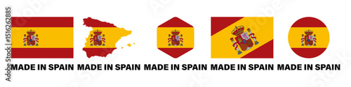 Free Download Made in Spain flag stickers icon set - GFXLoad