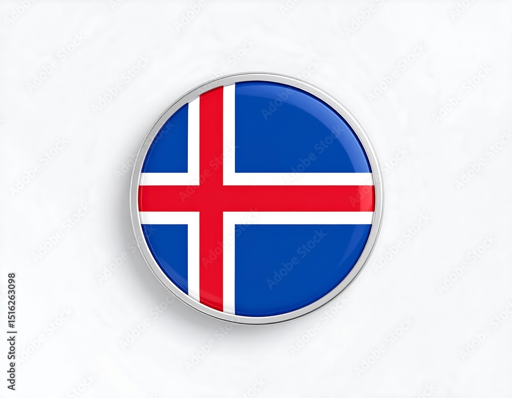 Obraz premium Circular Icelandic flag