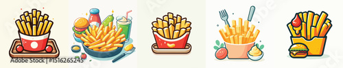 delicious french fries vector