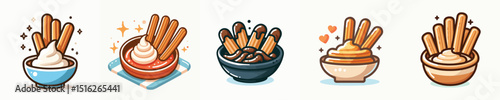 set of churros vector dish