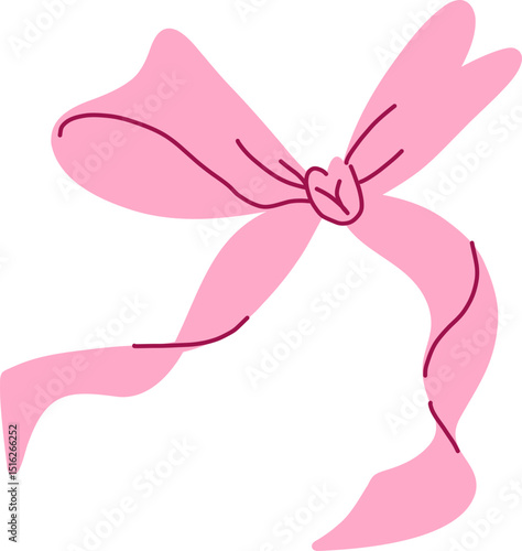 Soft Flowing Curved Ribbon Bow