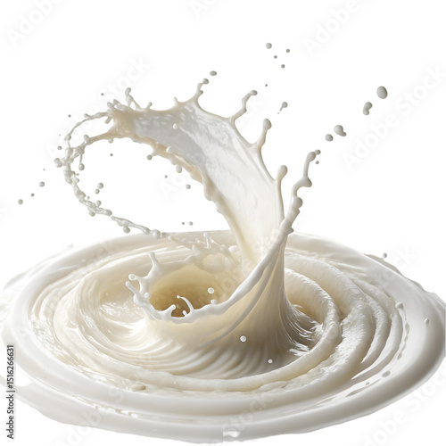 Milk tornado isolated on white background