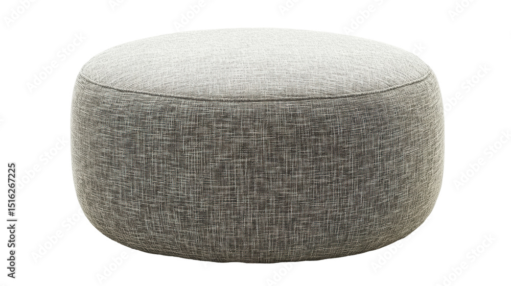 Fototapeta premium Isolated Light Gray Round Ottoman